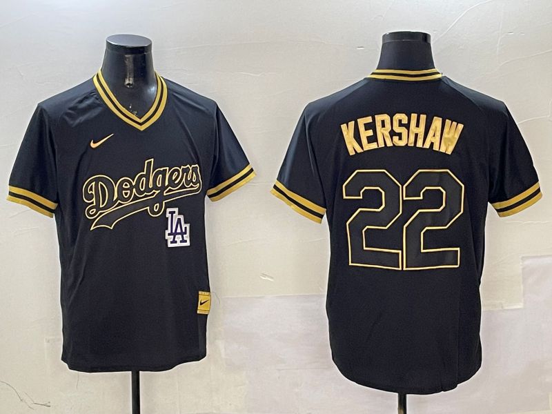 Men Los Angeles Dodgers #22 Kershaw Black Gold Game 2025 Nike MLB Jersey style 3259->los angeles dodgers->MLB Jersey